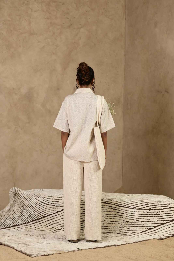 Umeed Handblock Printed Oversized Shirt - MODERN BLUE