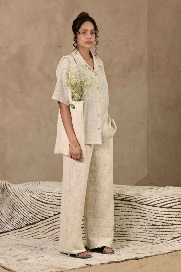 Umeed Handblock Printed Oversized Shirt - MODERN BLUE
