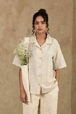 Load image into Gallery viewer, Umeed Handblock Printed Oversized Shirt - MODERN BLUE
