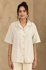 Load image into Gallery viewer, Umeed Handblock Printed Oversized Shirt - MODERN BLUE

